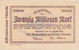 Inflation 1923 DE 20 Mio. Mk. 1923 Neuwied , Banknote 20 Millionen Mark ... 24,90 EUR  + 200,00 EUR frais d'envoi