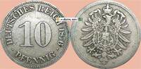 deutsches Kaiserreich 10 Pf. 1876 H 10 Pfennig M&uuml;nze Deutsches Kaiserrei... 11,95 EUR  + 200,00 EUR frais d'envoi
