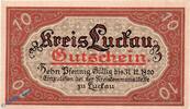 Kleingeld 1914-1922 10 Pf. Kreis Luckau , 10 Pfennig Schein in kfr. Tieste 4225.05.30 , - 31.12.1920 -