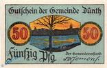 Notgeld DE 50 Pf. Dünth , Notgeld 50 Pfennig Schein in kfr. M/G 297.1.a-b , Schleswig von 1919 -