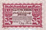 Kleingeld 1914-1922 25 Pf. 1919 Notgeld der Stadt Frankfurt , 25 Pfennig... 2,49 EUR prix TTC + 7,99 EUR frais d'envoi