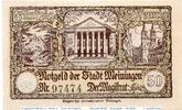 Kleingeld 1914-1922 50 Pf. Notgeld der Stadt Meiningen , 50 Pfennig Schein in kfr. Tieste 4465.10.05 -