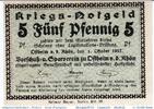 Kleingeld 1914-1922 5 Pf. Notgeld Vorschuss V. Ostheim , 5 Pfennig Schein in kfr. Tieste 5464.05.05 -