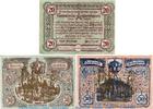 Notgeld Österreich 3 Scheine Gold Notgeld Gemeinde Aistersheim , S.15.II Pflüger Gold , Set mit 3 Scheinen kfr. -