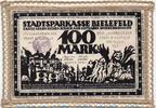 Notgeld DE 100 Mk. -Leinen- Notgeld Sparkasse Bielefeld 103.9.f , 100 Mark Schein Leinen in kfr. -