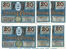 Notgeld 6 x 20 Pf. 6 x Notgeld Gemeinde Oberhof 996.4 , Set mit 6 Scheinen 20 Pf. in kfr. 1921 -