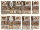 Notgeld 6 x 50 Pf. 6 x Notgeld Gemeinde Oberhof 996.4 , Set mit 6 Scheinen 50 Pf. in kfr. 1921 -