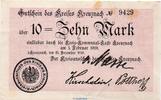 Gro&szlig;notgeld 1918 DE 10 Mark , Rs. OHNE Text 1918 Notgeld Stadt Kreuznach... 285,00 EUR  + 200,00 EUR frais d'envoi