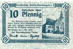 Seriennotgeld Deutschland 10 Pfennig Schein Notgeld Kfm. Verein Gardelegen 407.1.b , 10 Pfennig Schein in gbr. von 1920 -