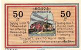 Notgeld DE 50 Pf. Notgeld Gemeinde Tingleff 1325.4 , 50 Pfennig Schein in kfr. von 1920 , DNS -