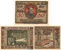 Notgeld De 3 x 50 Pf. 3 x Notgeld der Stadt Geisa i. d. Röhn 413.1 , 3 x 50 Pfennig in kfr. von 1921 -
