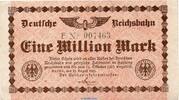 deutsche Reichsbahn 1 Million Mark 1923 Banknote Reichsbahn , 1 Millione... 1,39 EUR prix TTC + 7,99 EUR frais d'envoi