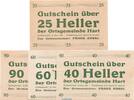Notgeld Österreich 4 Scheine kompl. 4 x Notgeld Ortsgemeinde Hart S.351.I.b grün , Set mit 4 Scheinen in kfr. o.D. -