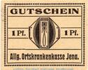 Kleingeld 1914-1922 DE 1 Pf. Notgeld der AOK Jena 3270.05.01 , 1 Pfennig Schein in kfr. o.D. Sachsen -