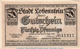Kleingeld 1914-1922 50 Pf. Notgeld Stadt Lobenstein 4160.05.07 , 50 Pfennig -Berndt- in kfr. von 1919 -