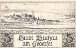 Serienscheine DE 5 Mk. Notgeld V.f. A. und Heimatkunde Buchau 197.1 , 5 Mark Schein in kfr. von 1921 -