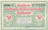 Notgeld DE 50 Pf. -B- Notgeld RKB Kyffhäuser Berlin 91.1 , 50 Pfennig Schein -B- in kfr. von 1921 -