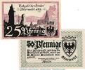Notgeld De 2 Scheine kpl. Notgeld Stadt Oberwesel 1004.1-2 , Set mit 2 Scheinen in kfr. von 1921 , Rhl. -