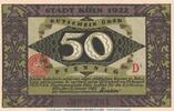Notgeld De 50 Pf. -D1- Notgeld Stadt Köln 717.3,4 , 50 Pfennig Schein D1 in kfr. von 1922 , Westfalen -
