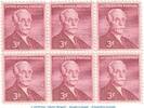USA 6-er Block , 6 x 3 Cent Briefmarken USA 6er Block 6 x 3 Cent 1955 - Andrew W. Mellon - Scott 1072 -