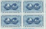 USA 4-er Block , 4 x 3 Cent Briefmarken USA 4er Block 4 x 3 Cent 1955 - Atoms for Peace - Scott 1070 -
