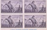 USA 4-er Block , 4 x 3 Cent Briefmarken USA 4er Block 4 x 3 Cent 1954 - Nebraska Territorial Centennial - Sc -