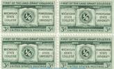 USA 4-er Block , 4 x 3 Cent Briefmarken USA 4er Block 4 x 3 Cent 1955 - Land-Grant Collegs - Scott 1065 -