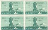 USA 4-er Block , 4 x 4 Cent Briefmarken USA 4er Block 4 x 4 Cent 1959 - Oregon Statehood - Scott 1124 -