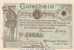 Notgeld Deutschland Notgeld Willingen 50 Pfennig Notgeld Stadt Willingen 7955.05.05 , 50 Pfennig Schein in kfr. von 1921 , Hessen -