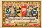 Notgeld De 50 Pf. -Löwe = schwarz- Auenbüll , 50 Pfennig Schein --Löwe schwarz-- in f-kfr. M/G 52.3.b , DNS 1920 -