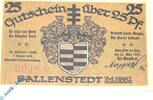 Seriennotgeld Deutschland Notgeld Ballenstedt 25 Pfennig Nr.1 Notgeld Stadt Ballenstedt 61.3 , 25 Pfennig Schein Nr.1 in kfr. von 1921 , Sachs -