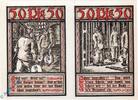 Seriennotgeld Doppelschein Bochum Notgeld , nicht im Katalog , 2 x 50 Pfennig ungeschnitten o.Kn. 1921 -