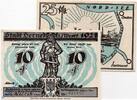 Seriennotgeld Deutschland 2 Scheine Notgeld Herne , Set mit 2 Scheinen , solang bis Arbeit , Mehl Grabowski 602.4 , von 1921 , Westfalen Seriennotgeld -