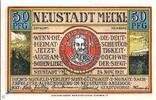 Notgeld De. 50 Pf. Notgeld Neustadt , 50 Pfennig , Kennummer unten , Mehl Grabowski 962.1 C , von 1921 , Mecklenburg Vorpommern Seriennotgeld -