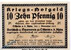 Kleingeld 1914-1922 10 Pf. Notgeld Ostheim , 10 Pfennig Schein in kfr. Lichtenburg , Tieste 5465.05.41 , von 1918 , Sachsen Verkehrsausgabe -