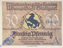 Notgeld DE 50 Pf. +Drfa Notgeld Stuttgart , vollständiger Satz mit 1 Schein über 50 Pfennig , Seriennotgeld , Baden Württemberg , Mehl Grabowski 1289.1 -