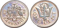Barbados (1973-1991). 1 cent 1974 Æ