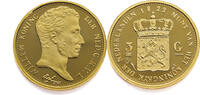 Nederland 3 Gulden Willem I - Restrike -