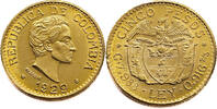 Colombia 5 Peso 1929 Simon Bolivar - Gold UNC (Uncirculated) 840,00 EUR  + 14,95 EUR frais d'envoi