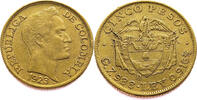 Colombia 5 Peso 1923 Simon Bolivar - Gold EF / FDC 1049,00 EUR  + 14,95 EUR frais d'envoi