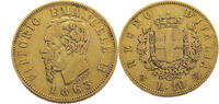 Italy 10 Lire 1863 Vittorio Emanuele II - Gold Very Fine 485,00 EUR  + 14,95 EUR frais d'envoi