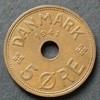 Faroer Inseln 5 Öre S.37.2 / Bro / Gekröntes Monogramm aus CX - Wertangabe, Jahreszahl -