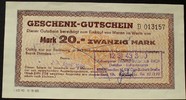 DDR - Geschenk-Gutschein 20 Mark Geschenk-Gutschein Dresden - Industriewaren -