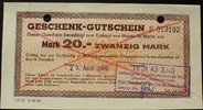 DDR - Geschenk-Gutschein 20 Mark Geschenk-Gutschein Dresden - Industriewaren -