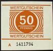 DDR - Gefängnisgeld 50 Pfennig Wertgutschein / Serie A -