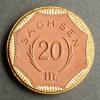 Sachsen 20 Mark 1921 braunes Porzellan mit goldenem Randdekor, Meissen /... 30,00 EUR  + 16,00 EUR frais d'envoi