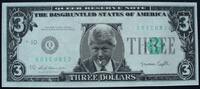 USA 3 Dollars Werbe- oder Scherzbanknote -