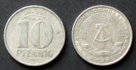 DDR 10 Pfennig S.10 / Al / Staatswappen - Wertangabe, darüber Eichenblatt -