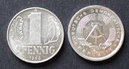 DDR 1 Pfennig S.8 / Al / Staatswappen - Wertangabe, zwischen Eichenzweigen -