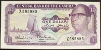 Gambia 1 Dalasi ND(1971) P. 4 g / Sign.8 kfr 10,00 EUR  + 9,00 EUR frais d'envoi